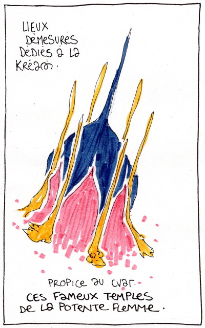 Un bâtiment monumental, dressé vers le Tout-Un, lieu de potente flemme.